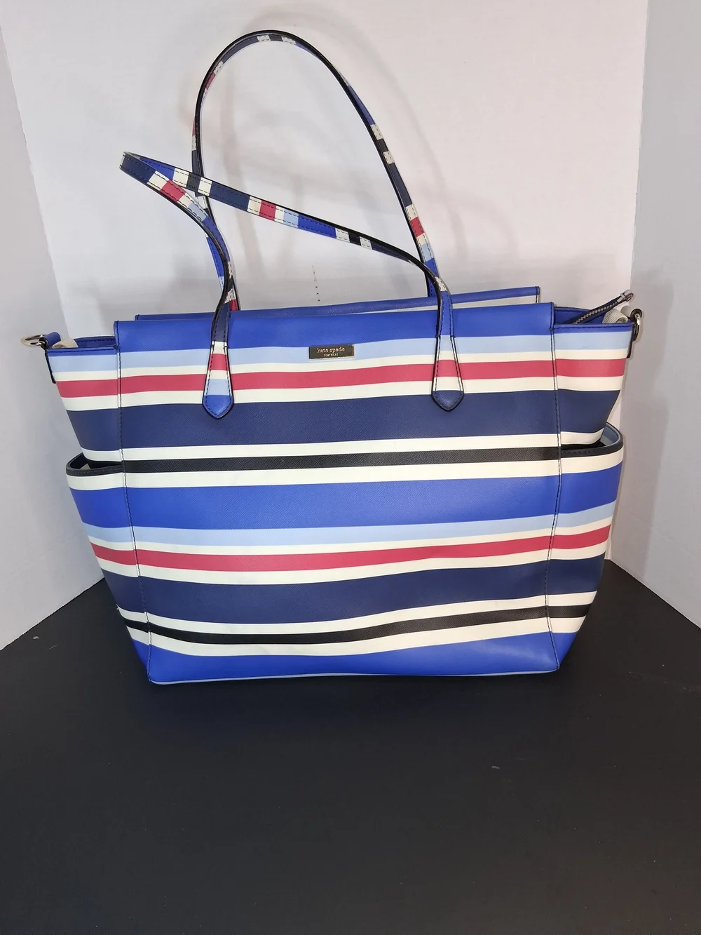 Kate Spade Blue Striped Tote Bag